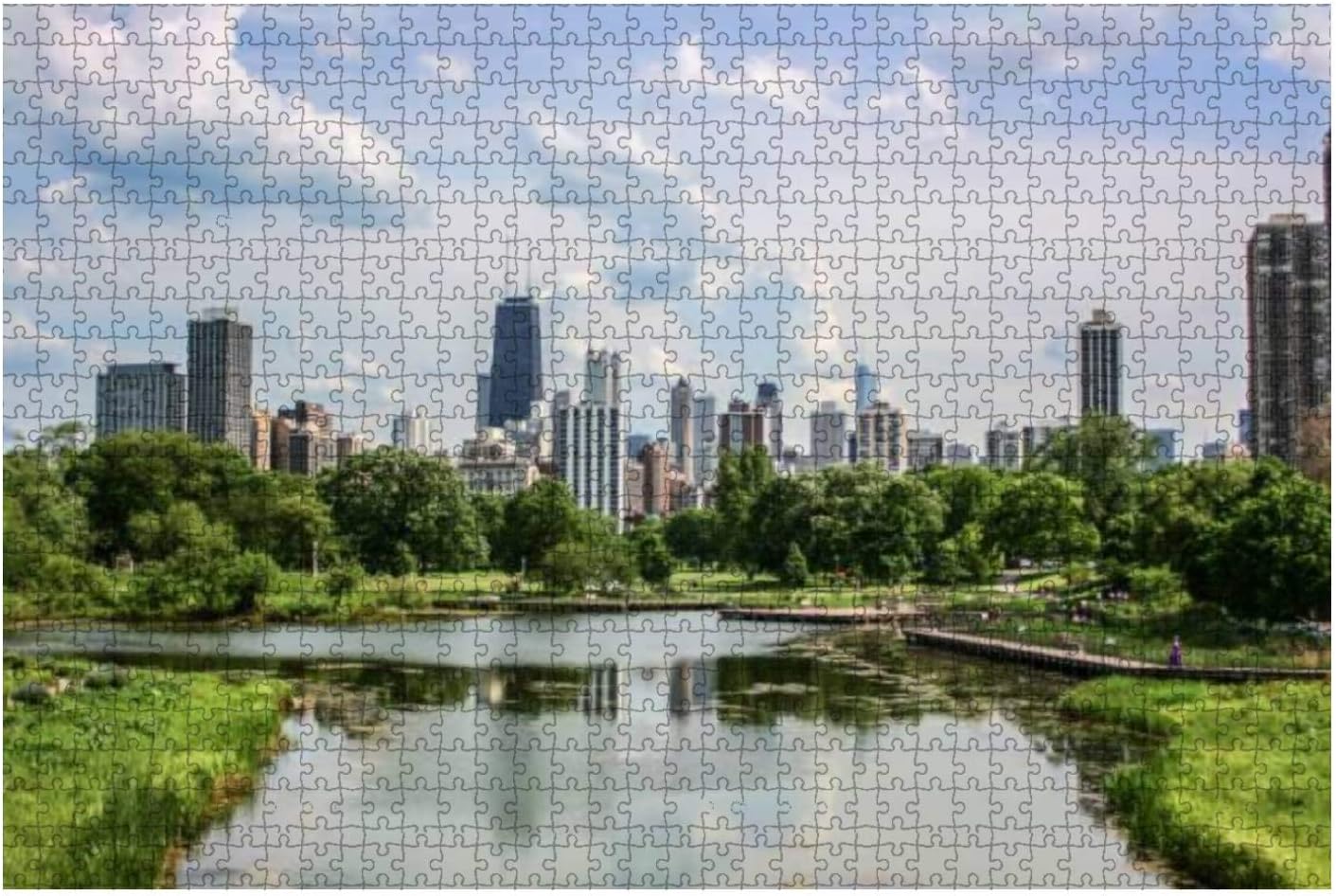 Chicago Skyline Water City Stock Pictures, Royalty Free Photos 1000 Piece Wooden Jigsaw Puzzle DIY Children Educational Puzzles Adult Decompression Gift Creative Games Toys Puzzles Home Decor