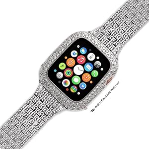 iRepair Sparkling Crystal Diamond Case Cover Bezel Compatible with Apple Watch Series 3 Series 2 - Silver (42mm)