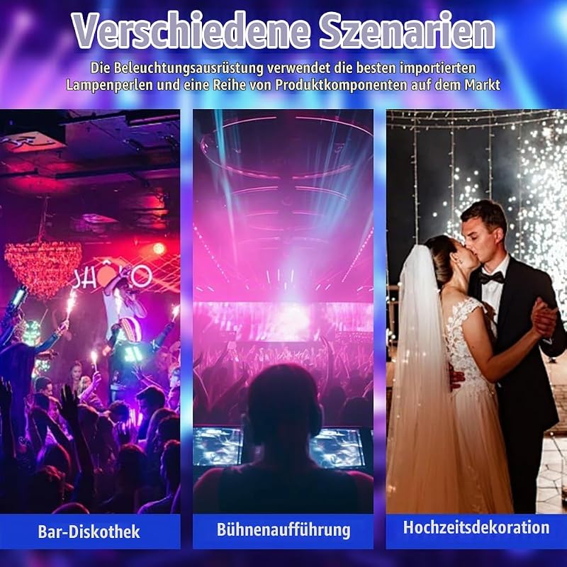 Disco Kugel, Drehende Discokugel 360-Grad, Disco Ball mit mehrfarbigen LED, Disco Licht 3D - Unterstützt Bluetooth-Verbindung, Hohe Kompatibilität, Stereo-Surround-Sound-Effekt