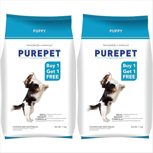 Buy Purepet Chicken & Vegetable Puppy Dog Food, 1.1kg (Buy 1 Get 1 Free) Online at Low Prices in