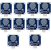 hiBCTR 10-Pack TTP223B Capacitive Touch Switch Module, 2-5.5V | 60ms touch response, detects through glass and plastic up to 3mm, for DIY smart home and battery-powered IoT