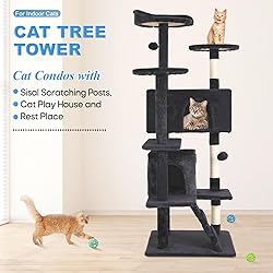 FDW Cat Tree 54in Cat Tower Multi-Level Durable Cat