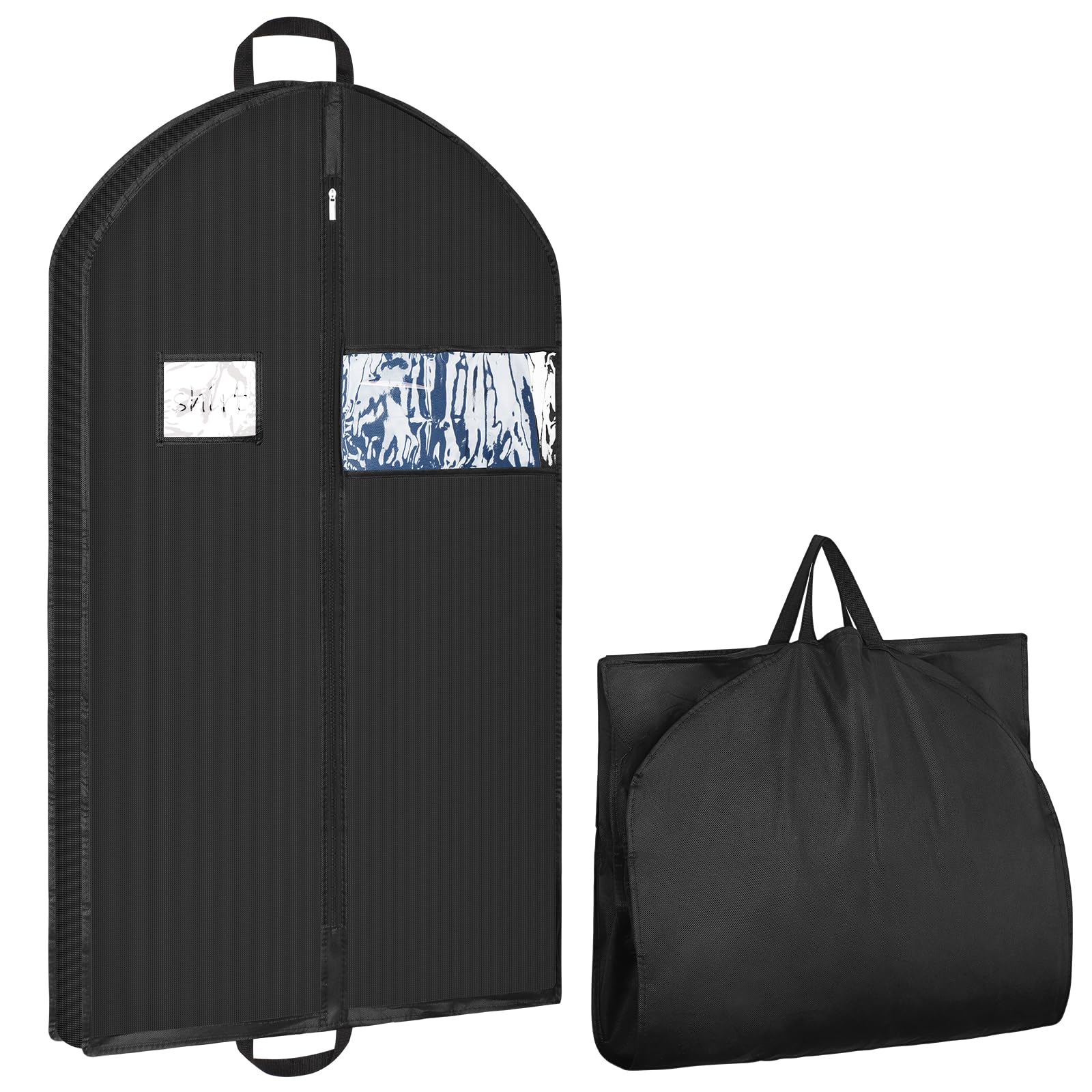 Hejo Garment Suit Carrier, 110×60 cm Waterproof Travel Cover with Handles, Zippered Dustproof for Dress, Coat, Jacket (Black)