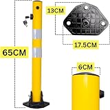 Berry 65CM Parking Barrier Bollard 2 Keys Yellow ABS GI Reflective Post (2 Pcs) view 3
