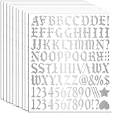 10 Sheets Silver Letter Stickers, Glitter Alphabet Sticker (Silver, 1 Inch) | 920 Pcs Gothic Style Letter Number,Vinyl Waterproof Self-Adhesive, for Scrapbook,DIY Craft,Water Bottles,Graduation Cap Decor