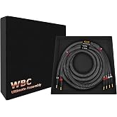 WORLDS BEST CABLES 3 Foot Ultimate - 9 AWG - Ultra-Pure OFC - Premium Audiophile HiFi Bi-Wire Single Speaker Cable for Center Channel with Eminence Gold Banana Plugs &amp; Carbon Tweed Jacket