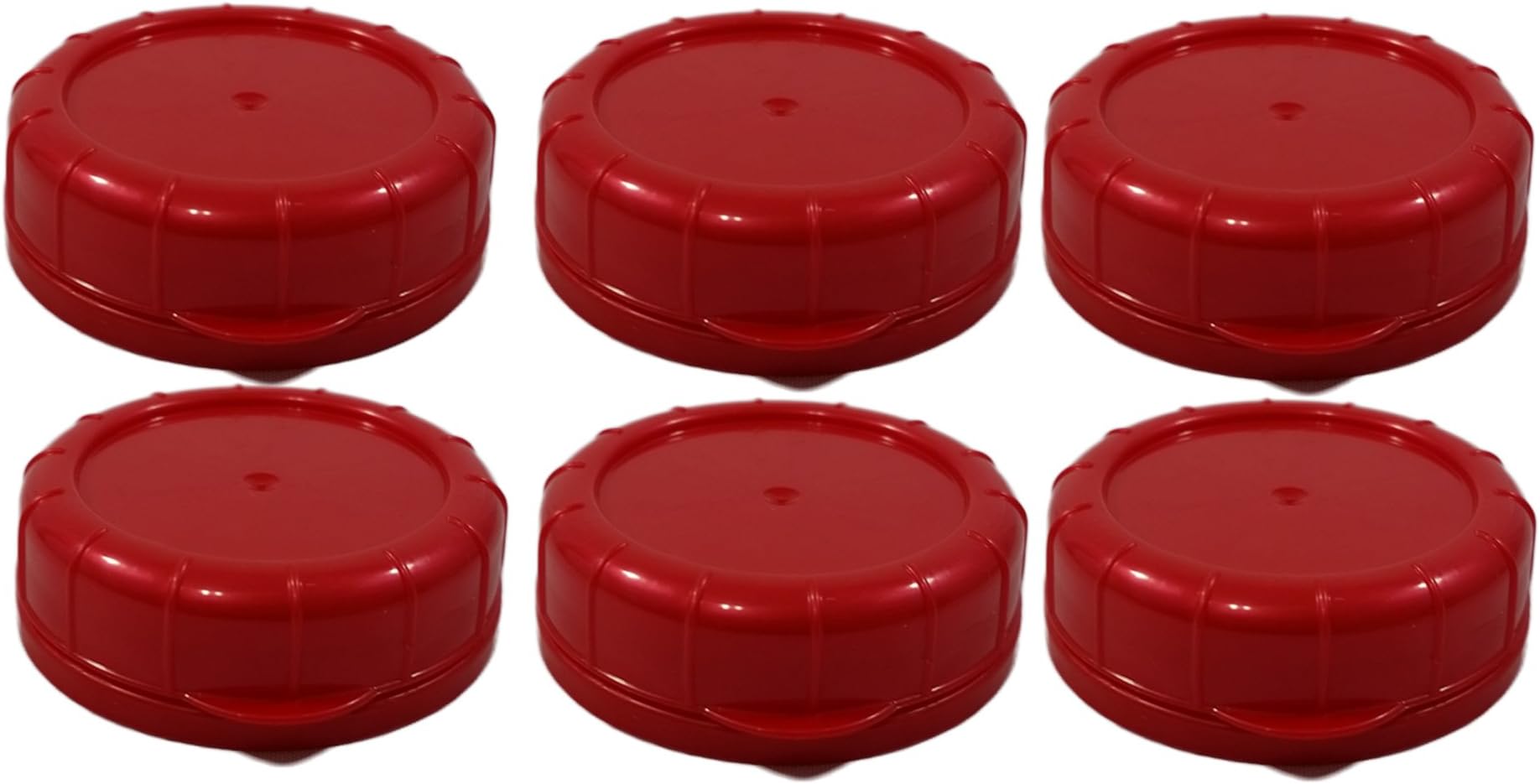Replacement Glass Milk Bottle Lids 48 mm Caps for Libbey and Stan-Pac(6, Red)