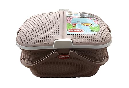 nayasa Hamlock Basket with 2 Lids (Light Brown)