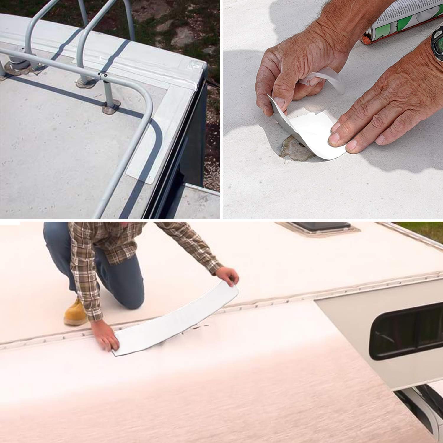 Kohree RV Sealant Tape, 4 Inch x 50 Foot RV White Roof Seal Tape UV & Weatherproof Sealant Roofing Tape for RV Repair, Window, Boat Sealing, Truck Stop Camper Roof Leaks: Automotive