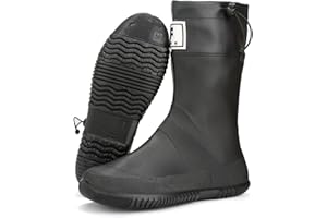YorFotMae Midshaft Rain Boots Women, Waterproof Rubber Boots Men, Mid-Height Anti-Slip Lightweight Garden Shoes, Mid Calf Water Boots with Adjustable Buckle, Durable Fishing Boots Outdoor