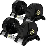 Core Fitness® Adjustable Dumbbell Weight Set by Affordable Dumbbells - Adjustable Weights - Space Saver - Dumbbells for Your 