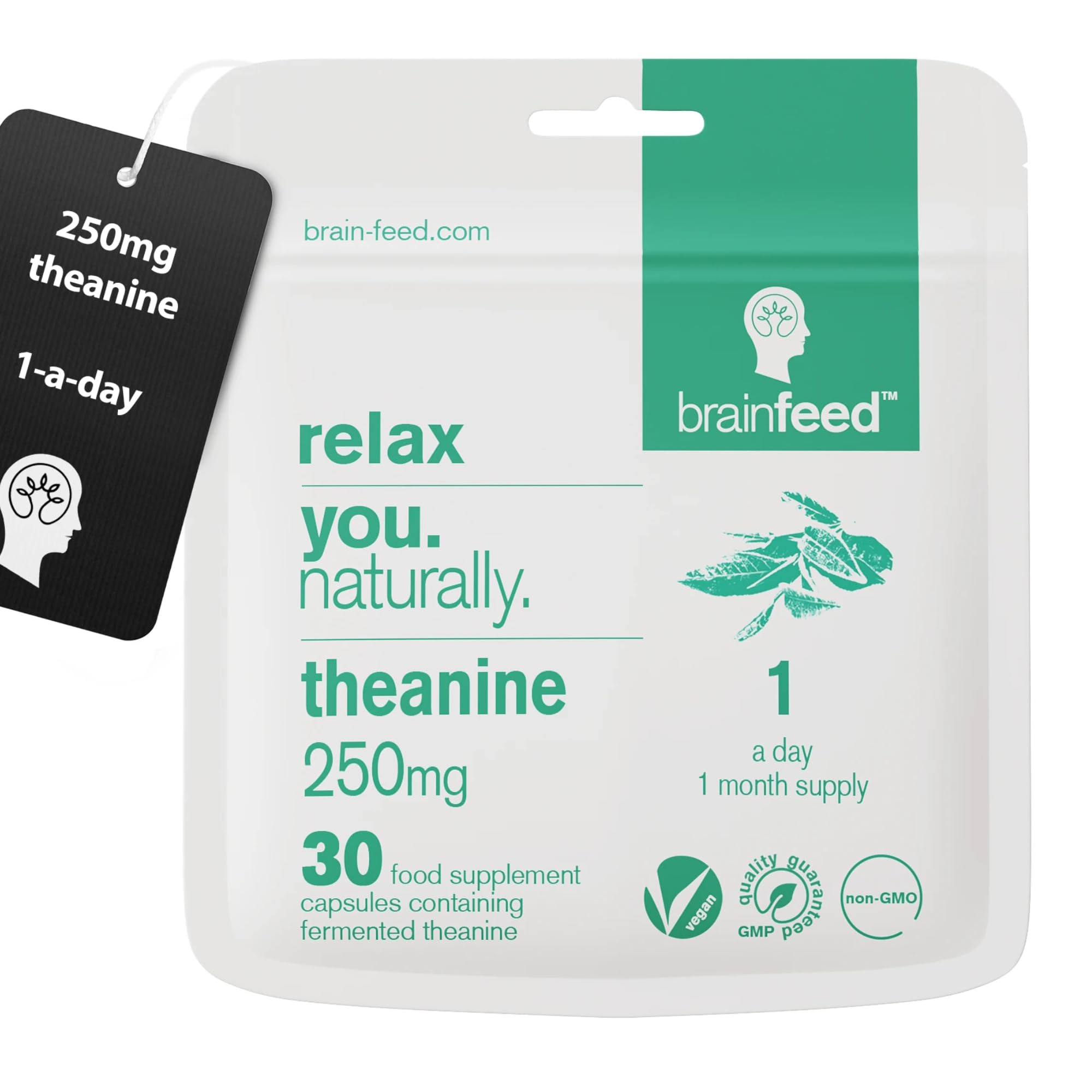 L theanine Supplements (30) | 250mg l-theanine Powder per Capsule - 1 A Day | GABA Supplements Support | Aids Relaxation Without Sedation | 1 Month Supply | Lab-Tested