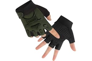 NATURE ANN Kids Half Finger Cycling Gloves Non-Slip Fingerless Adjustable Mitten Shock-Absorbing Gloves for 3-6 Years Old Boys Girls Fishing Biking Exercise Training Roller Skating Parkour Outdoor Sports