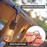 KINGLAKE Screw in Hooks 30 Pcs Q Hanger Hooks for Outdoor String Lights Silver view 3