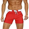 MAGNIVIT Men's Swimwear Swimsuits Solid Basic Long Swim Sport Trunks Board Shorts with Pockets