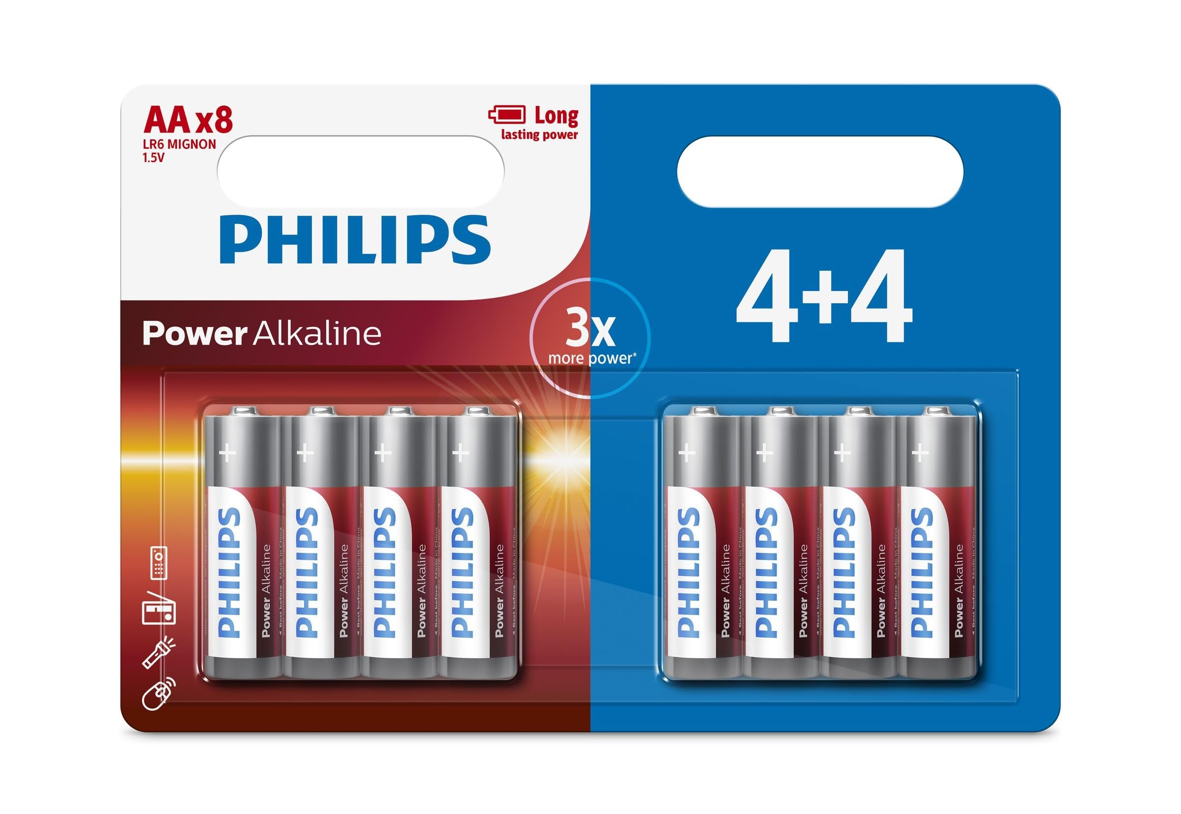Philips LR6P8BP/10 Power Alkaline Battery - Non rechargeable batteries - Alkaline, AA - 8 Pack