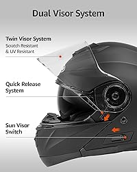 YEMA Modular Motorcycle Helmets, DOT Approved Full