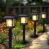 Benany Solar Outdoor Lights, 12 Pack Solar Pathway Lights Waterproof, Landscape Lighting for Path Walkway Lawn Garden Yard Outside Décor, Black