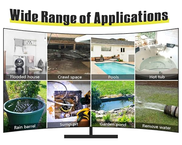 6699 SUMP PUMP SUBMERSIBLE 7000GPH STAINLESS STEEL WATER PUMP FOR POOL DRAINING 1.5HP UTILITY PUMP WITH ADJUSTABLE FLOAT SWITCH 16FT POWER CORD FOR FLOODED HOUSE SUMP PIT POND REMOVE WATER