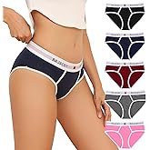 BAJAOEY Cotton Cheeky Underwear for Women Bikinis Underwear Cheeky Panties for Women 5 Pack, S-XL