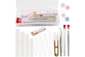 Nitlak Beading Needles Set, Include 40 Long Straight Beading Needles, 8 Big Eye Beading Needles, 4 Convenient Threading Devices，Needle Threaders for Jewelry Making