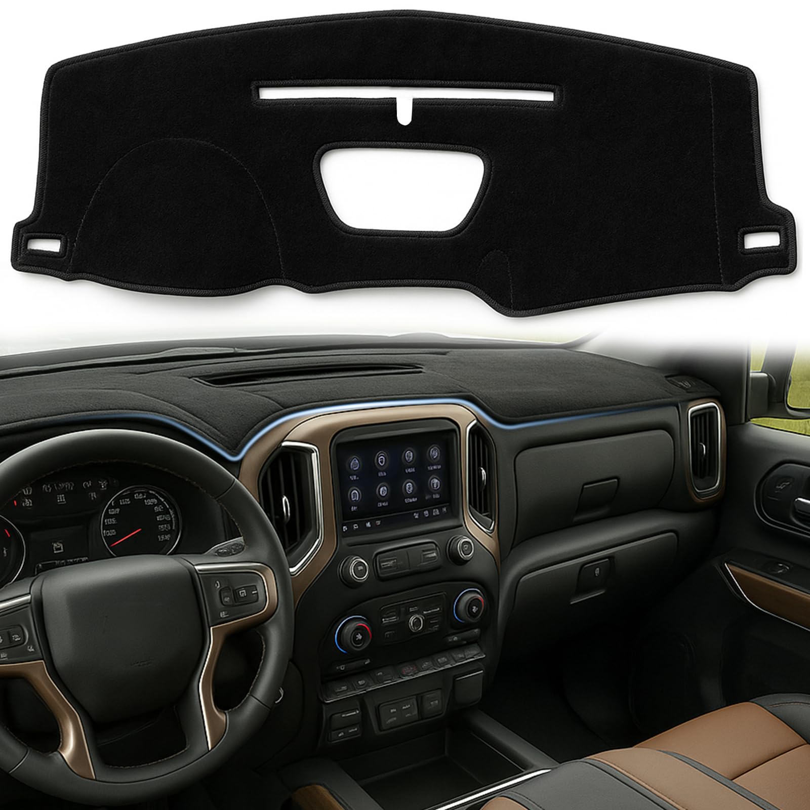 Photo 1 of Biifoxee Dash Cover Custom Fit for Chevrolet Silverado 2019 2020 2021 2022 2023 1500 2500HD 3500HD GMC Sierra Dashboard Cover Dashcover Dash Mat Protector Carpet Pad Accessories
