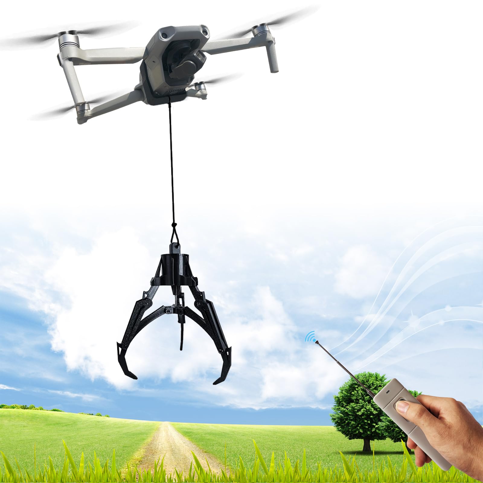 Photo 1 of XTnueotr Universally Drone Airdrop System Release Device Payload Delivery Transport Drop, for DJI Mini4/Mini3/Mini2/Air3/Air2/Air2S/ Mavic Series Drone Accessories (Mechanical Claw)