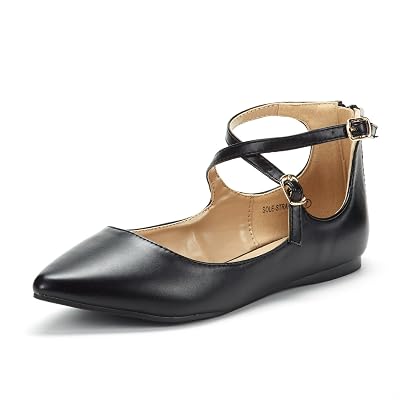 DREAM PAIRS Womens Ankle Straps Marry Jane Ballerina Flat Shoes