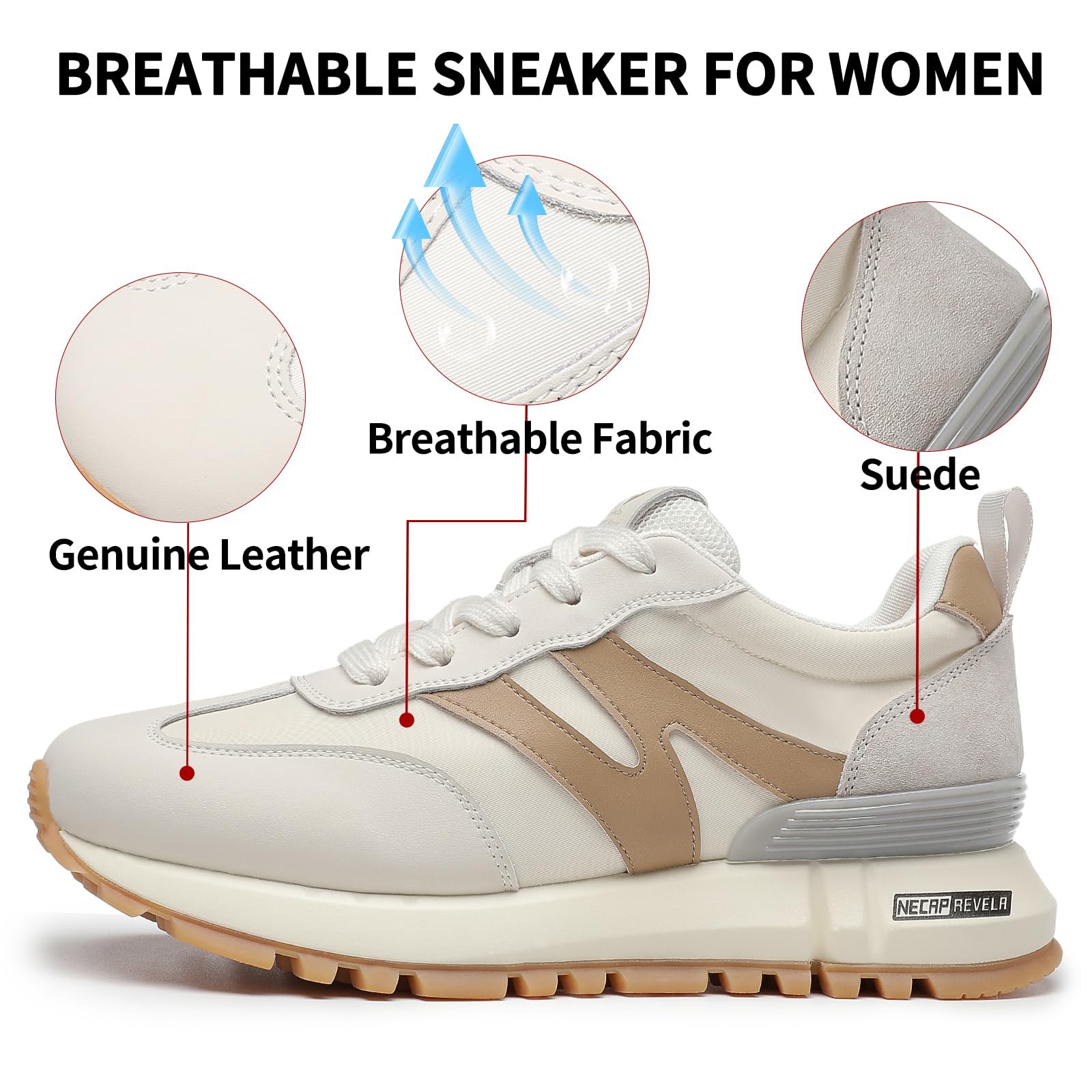 somiliss Sneakers for Women Genuine Leather Suede Patchwork Casual Lace Up Non-Slip Walking Shoes Comfortable Tennis Running Shoes Womens Fashion Sneakers