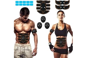 SPORTLIMIT Abs Stimulator, Abdominal Toning Workout for Abdomen/Arm/Leg,Workout Equipment for Men Women,10 pcs Free Gel Pads