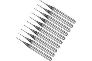 CoCud End Mill CNC Router Bits, 1/8" Shank 4mm Cutting 0.5mm Dia, Diamond Film Tungsten Carbide Milling Cutter Left Hand - (A