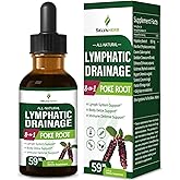 Selvaherb Poke Root Herb Lymphatic Drainage Drops for Lymph System Support, 8-in-1 Optimized Herbal Formula Supplement Tincture for Body Detox & Immune Support w/Cleavers Echinacea Extract. 2oz