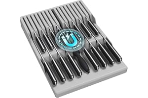 Lifewit Magnetic Drawer Knife Organizers Insert, Kitchen Plastic In Drawer Knife Block Slots, Steak Chefs Knives Holder Stora