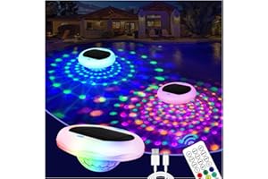 TEPENAR 2-in-1 Solar and Rechargeable Floating Pool Lights: 6.7" Pool Lights that Float 6 Dynamic Modes with Remote IP68 Wate