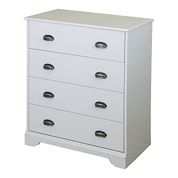 Amazon Com South Shore Fundy Tide 4 Drawer Dresser Pure White