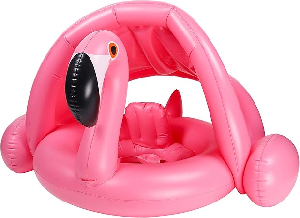 flamingo baby float with canopy