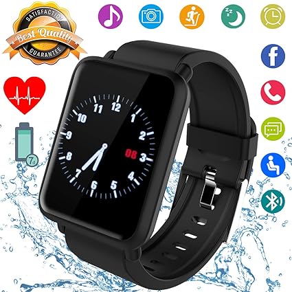 Smart Watch, Fitness Tracker Smartwatch Activity Tracker with Heart Rate Blood Pressure Monitor IP67 Waterproof Fitness Watch Sports Wrist Android ...
