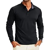 MAGCOMSEN Men's Polo Shirts Long Sleeve Golf Shirt Performance Quick Dry Moisture Wicking Casual Collared Shirts