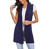 Spicy Sandia Women's Long Knit Cardigan Vest Sleeveless Open Front Casual Sweater Duster
