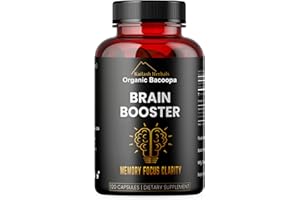 Kailash Herbals Bacopa, Organic Brain Booster, Nootropic Brain Supplement, Bacopa Monnieri/Brahmi, for Mental Sharpness, Focus, Memory, and Cognitive Wellness, 120 Capsules 500mg, 2 Month Supply