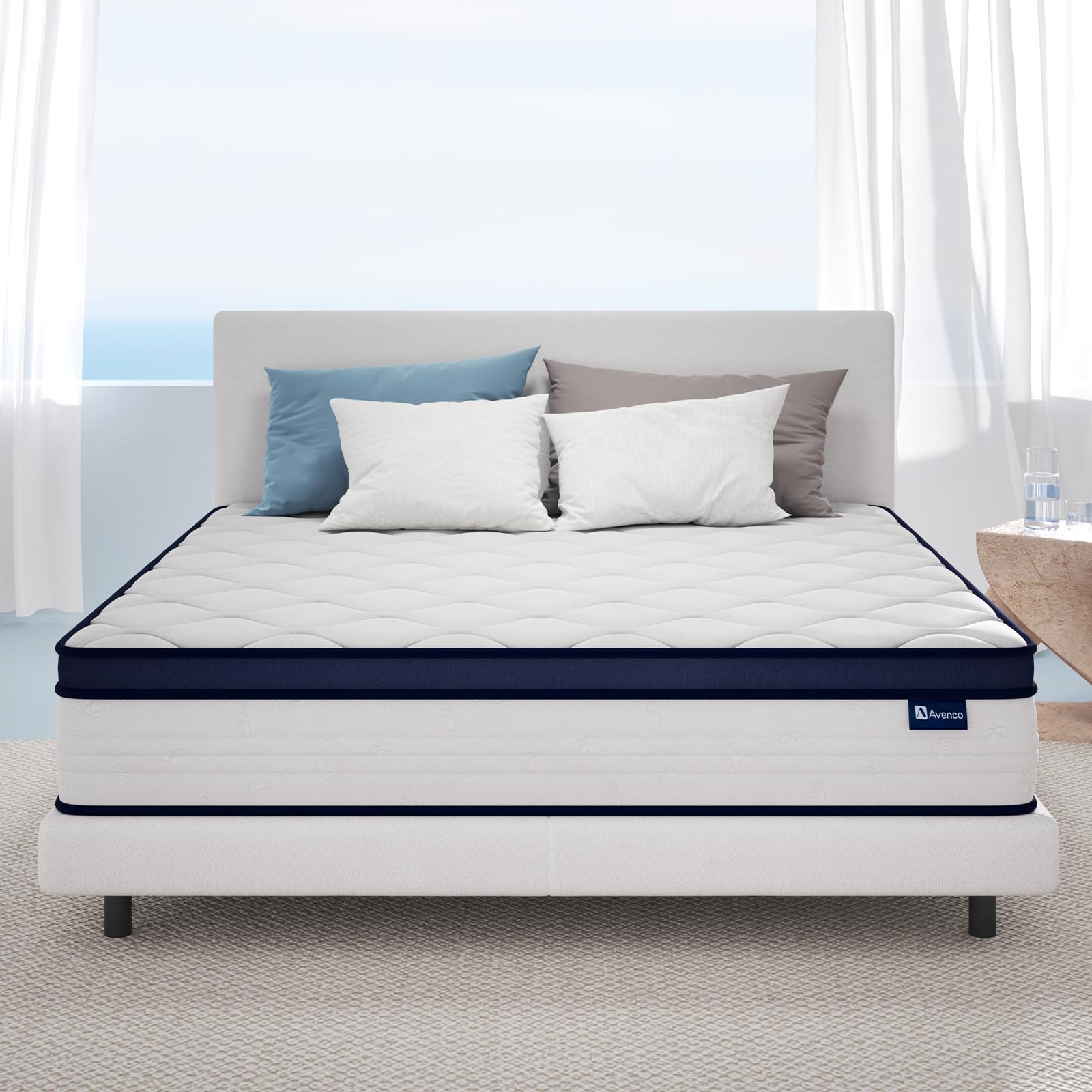 Photo 1 of Avenco Full Size Mattress, 10 Inch Full Mattress, Individual Pocket Spring Mattress for Pressure Relief & Motion Isolation, CertiPUR-US Certified, Small Box