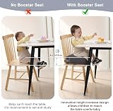 TOTIDYH Toddler Booster Seat Dining Chair 4 Inch Lift Grey PU Leather 2 Straps view 2