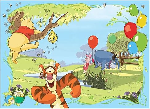 Papel Pintado Fotografico Premium Plus Fotografico Pintado Cuadro De Pared Papel Pintado Infantil Dibujos Animados Tigger Winnie Pooh Burro Piglet Globos Miel Wiese No 1924 Fantasia 254x184cm Blueback Papier