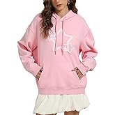 Iwing Womens Mens Oversized Graphic Hoodies Star Y2k Sweatshirts Acid Wash Hoodie Heavyweight Fleece Sweatshirt Unisex