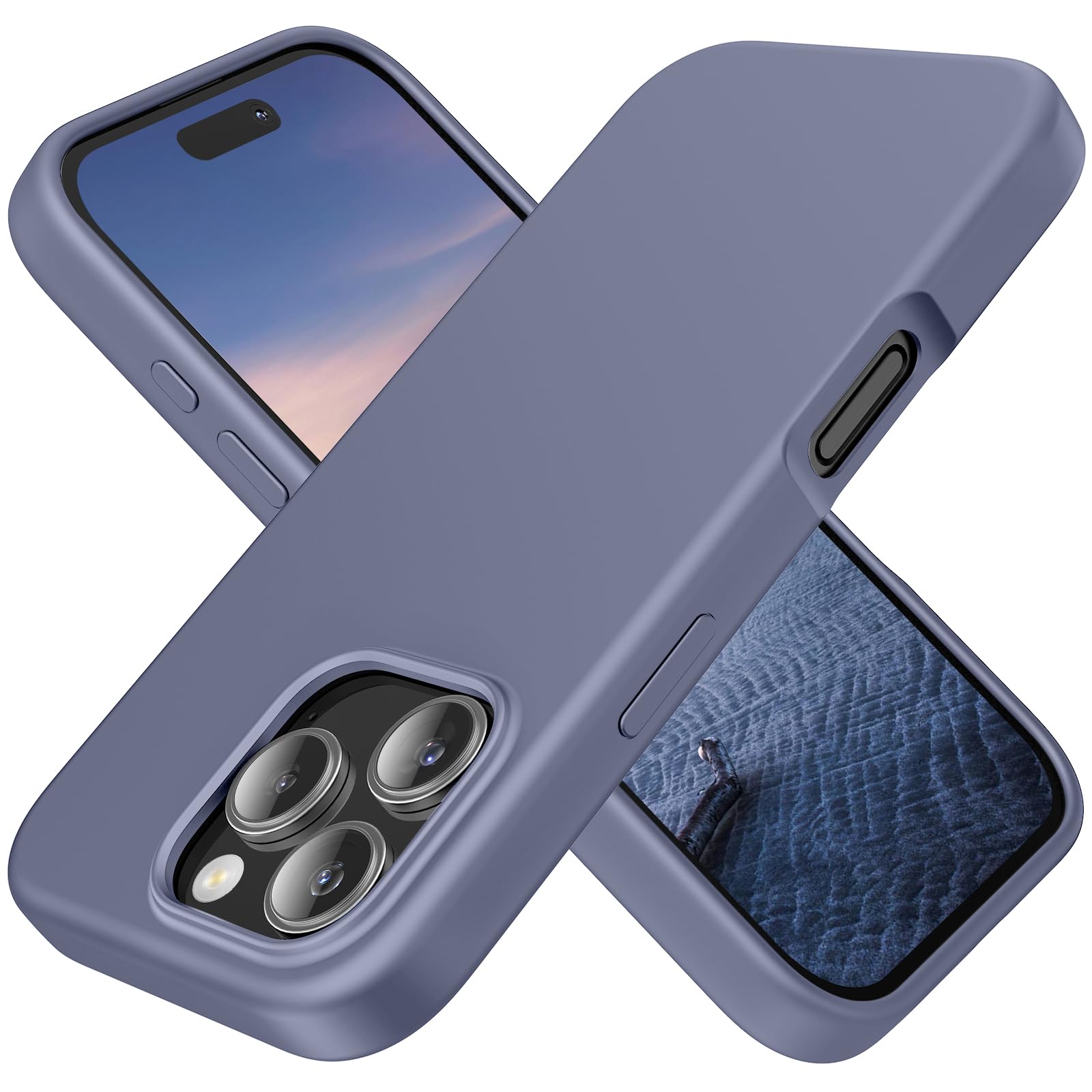 TAXXOE Silicone Case Compatible with iPhone 16 Pro Max Case Soft Ultra Slim Protective Shockproof Liquid Silicone Phone Case,Anti-Scratch Microfiber Lining, 6.9" Lavender