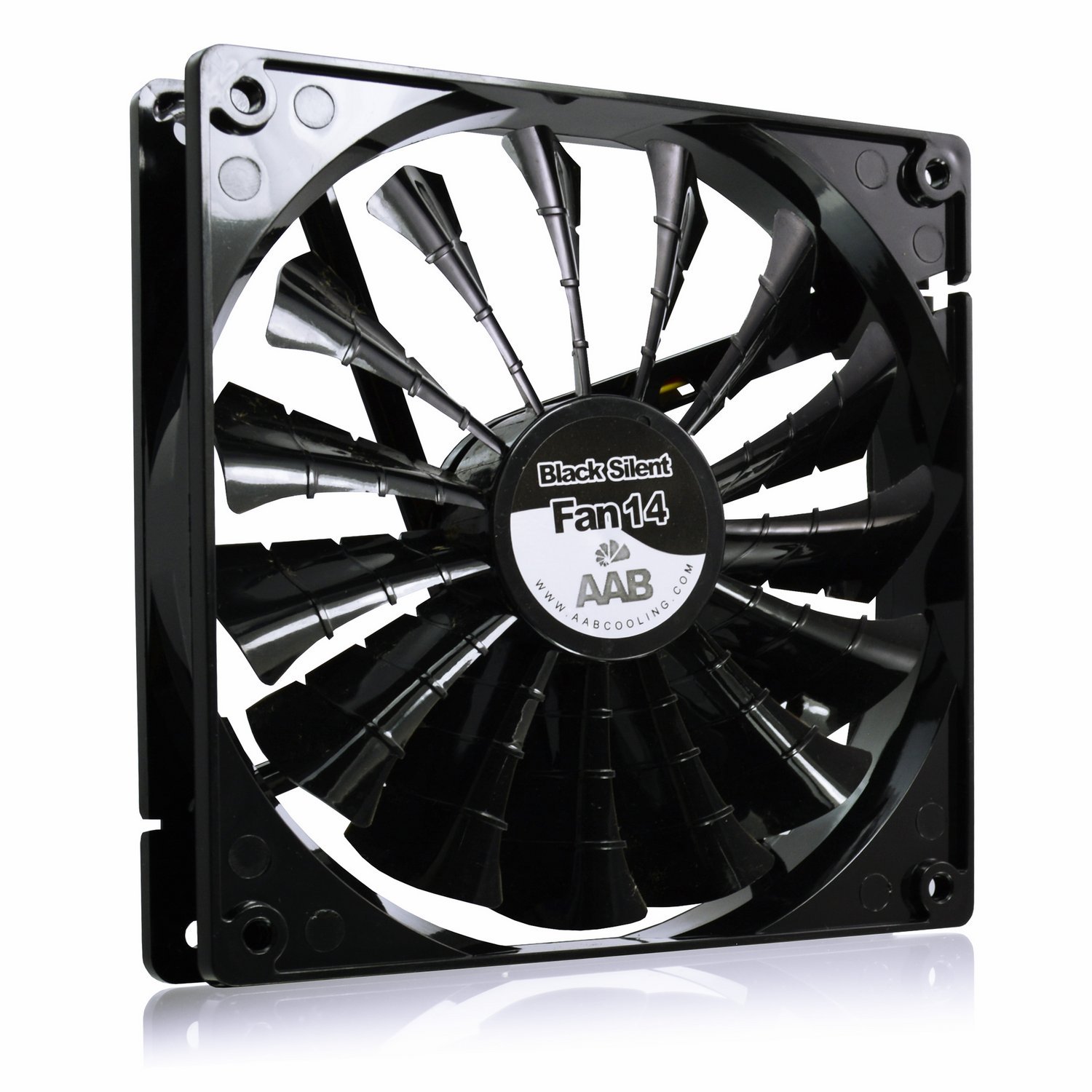 AABCOOLING Black Silent Fan 14 - Silent and Efficient 140mm Fan with 4 Anti-vibration Pads