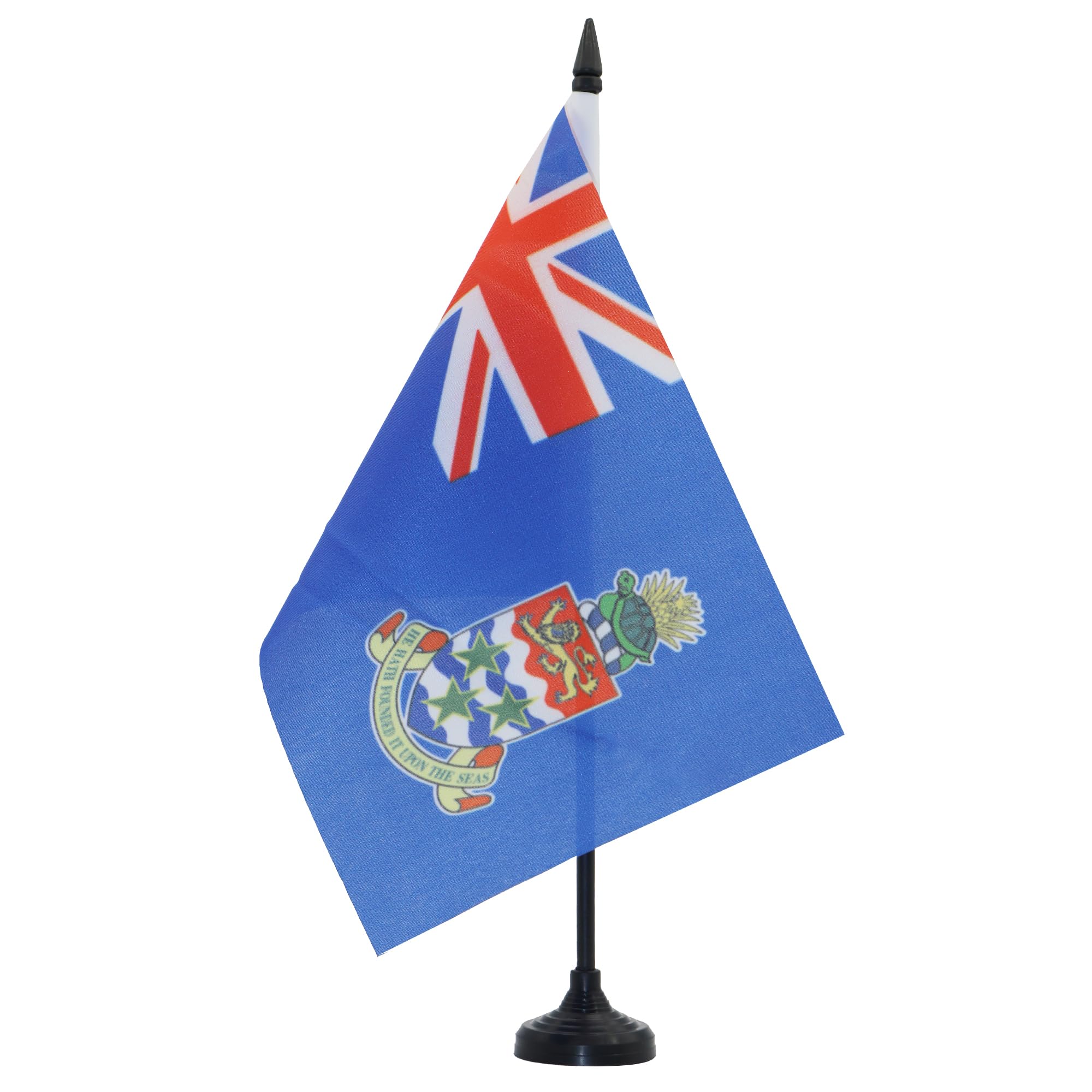 AZ FLAG Cayman Islands Table Flag 5'' x 8'' - Caymanian Office Decoration 100% Polyester 21 x 14 cm - Mini Desk Flag with Pole and Black Plastic Base — image 1