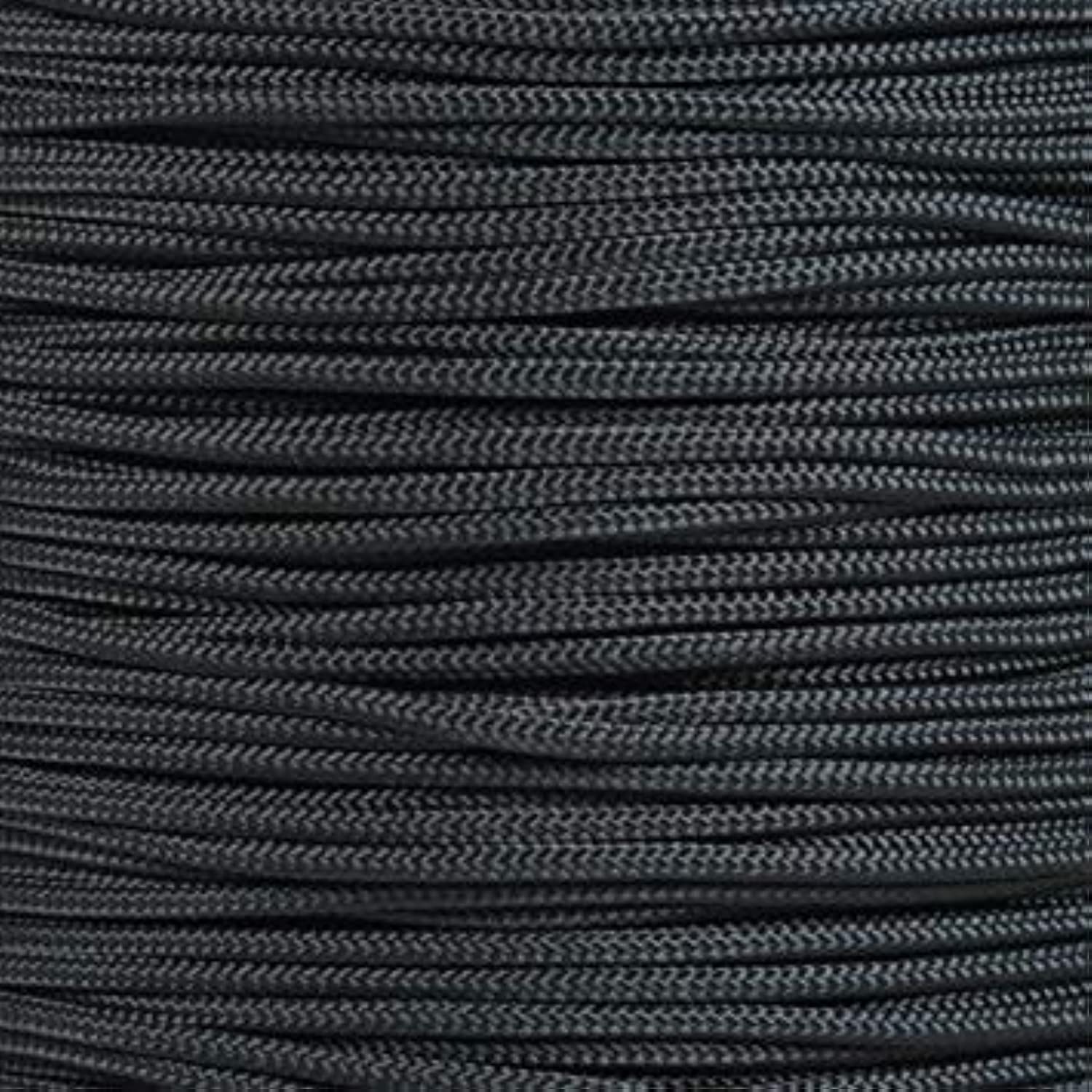 PARACORD PLANET 10, 25, 50, and 100 Foot Hanks of 425 Paracord (3mm) - Made of 100% Nylon for Tactical, Crafting, Survival, General Use, and Much More (Black, 100 Feet)