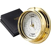 Tabic Tide Clock Traditional TideClock Heavy Lacquered Brass (1/2kg) Classic Nautical Clock Gift Tidal Fishing Coastal Clock Handmade in England.