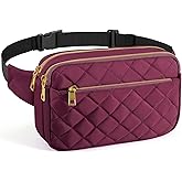 CXWMZY Fashion Fanny Packs for Women & Men, Girls Boys Teens Waist Bag Hip Bum Bag Cute Fanny Pack Casual Bum Bag with Multi-Pockets Adjustable Belts for Disney Traveling Cycling Running (Wine Red)